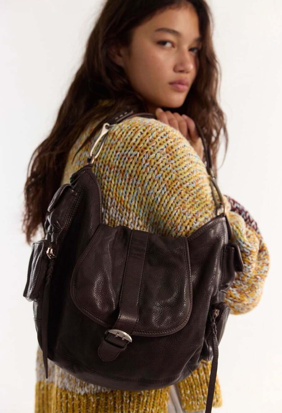 We The Free Baby Asher Tote Espresso Leather NWT - Picture 6 of 9